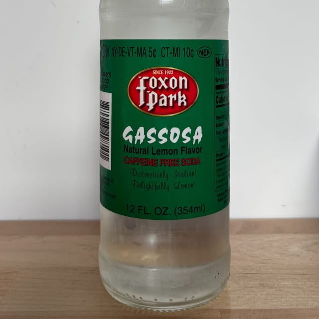 GASSOSA (Italian) Soda Foxon Park (OLD FASHIONED SODA).